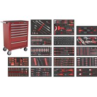 Sealey Superline Pro 7 Drawer Roller Cabinet and 305 Piece Tool Kit Red