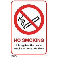 Self Adhesive Vinyl No Smoking On Premises Sign
