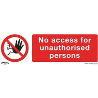 Sealey Self Adhesive Vinyl No Access Sign 300mm 100mm Standard Sealey Self Adhesive Vinyl No Access Sign 300mm 100mm Standard