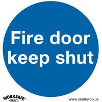 Sealey Self Adhesive Vinyl Fire Door Keep Shut Sign Pack of 10 80mm 80mm Standard Sealey Self Adhesive Vinyl Fire Door Keep Shut Sign Pack of 10 80mm 80mm Standard