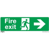 Sealey Rigid Plastic Fire Exit Arrow Right Sign 300mm 100mm Standard Sealey Rigid Plastic Fire Exit Arrow Right Sign 300mm 100mm Standard