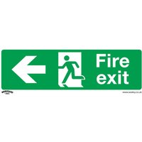 Rigid Plastic Fire Exit Arrow Left Sign
