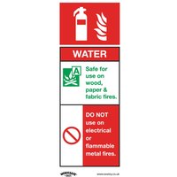 Sealey Rigid Plastic Water Fire Extinguisher Sign 75mm 210mm Standard Sealey Rigid Plastic Water Fire Extinguisher Sign 75mm 210mm Standard