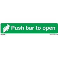 Self Adhesive Vinyl Push Bar To Open Sign Pack 10