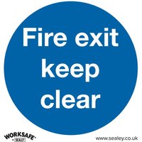 Sealey Self Adhesive Vinyl Fire Exit Keep Clear Sign 200mm 200mm Standard Sealey Self Adhesive Vinyl Fire Exit Keep Clear Sign 200mm 200mm Standard