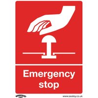 Sealey Self Adhesive Vinyl Emergency Stop Sign Pack of 10 75mm 100mm Standard Sealey Self Adhesive Vinyl Emergency Stop Sign Pack of 10 75mm 100mm Standard