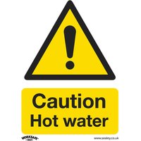 Rigid Plastic Caution Hot Water Sign