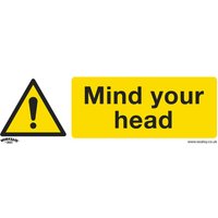 Sealey Self Adhesive Vinyl Mind Your Head Sign 300mm 100mm Standard Sealey Self Adhesive Vinyl Mind Your Head Sign 300mm 100mm Standard