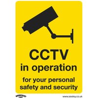 Sealey Self Adhesive Vinyl CCTV in Operation Sign Pack of 10 75mm 100mm Standard Sealey Self Adhesive Vinyl CCTV in Operation Sign Pack of 10 75mm 100mm Standard
