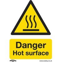 Rigid Plastic Danger Hot Surface Sign Pack 10