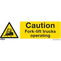 Sealey Rigid Plastic Caution Fork Lift Trucks Sign Pack of 10 300mm 100mm Standard Sealey Rigid Plastic Caution Fork Lift Trucks Sign Pack of 10 300mm 100mm Standard