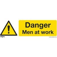 Sealey Rigid Plastic Danger Men At Work Sign 300mm 100mm Standard Sealey Rigid Plastic Danger Men At Work Sign 300mm 100mm Standard