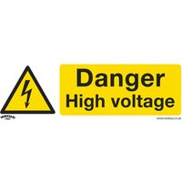 Self Adhesive Vinyl Danger High Voltage Sign Pack 10