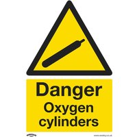 Self Adhesive Vinyl Danger Oxygen Cylinders Sign Pack 10