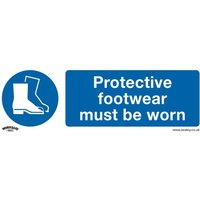 Self Adhesive Vinyl Protective Footwear Must Be Worn Sign