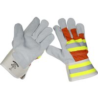 Sealey Reflective Hi Vis Rigger Gloves Grey / Orange One Size Pack of 1 Sealey Reflective Hi Vis Rigger Gloves Grey / Orange One Size Pack of 1