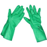 Sealey SSP34 Nitrile Gauntlets Gloves Green One Size