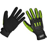 Sealey Cut and Impact Resistant Work Gloves Green / Black XL Pack of 1 Sealey Cut and Impact Resistant Work Gloves Green / Black XL Pack of 1