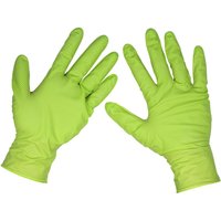 SSP54XL Diamond Grip Extra-Thick Nitrile Powder-Free Gloves, Hi-Vis Green, X-Large - Pack of 50 - Sealey