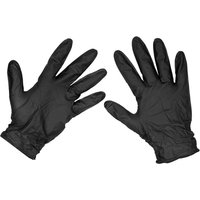 SSP57XL Diamond Grip Extra-Thick Nitrile Powder-Free Gloves, Black, X-Large - Pack of 50 - Sealey