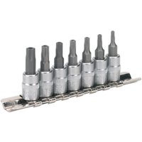 Sealey 7 Piece 1/4" Drive Security Torx Socket Bit Set 1/4" Sealey 7 Piece 1/4" Drive Security Torx Socket Bit Set 1/4"