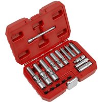 Sealey 18 Piece 1/4" and 3/8" Drive Glow Plug Socket Set Combination Sealey 18 Piece 1/4" and 3/8" Drive Glow Plug Socket Set Combination