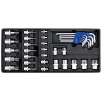 35 Piece Torx Key Socket Bit Combination Drive Socket Set Module Tray
