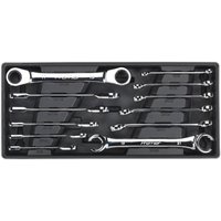 12 Piece Flare Nut Ratchet Ring Spanner Set Metric Module Tray