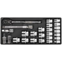 26 Piece 1 2" Drive Socket Set Metric Module Tray