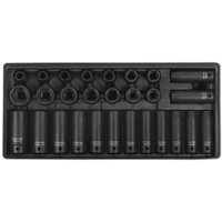 28 Piece 1 2" Drive Deep Impact Socket Set Metric Module Tray