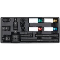 Sealey 15 Piece 1/2" Drive Impact Socket and Adaptor Set in Module Tray 1/2" Sealey 15 Piece 1/2" Drive Impact Socket and Adaptor Set in Module Tray 1/2"