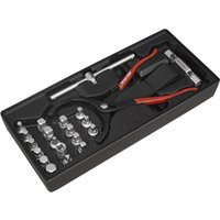 21 Piece Oil Filter Wrench Pliers Drain Plug Kit Module Tray