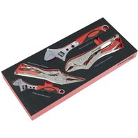 Premier 4 Piece Locking Pliers Adjustable Spanner Set Module Tray