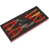 Sealey 4 Piece VDE Insulated Pliers Set in Module Tray Sealey 4 Piece VDE Insulated Pliers Set in Module Tray
