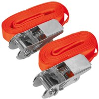 Sealey 2 Piece Ratchet Tie Down Strap 25mm 4.5m 500kg Sealey 2 Piece Ratchet Tie Down Strap 25mm 4.5m 500kg
