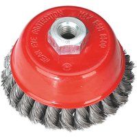 TKCB100 100mm Twist Knot Wire Cup Brush M14 x 2mm - Sealey