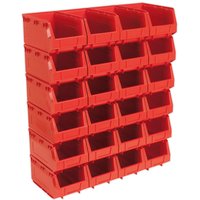 Sealey Plastic Storage Bin 148 x 240 x 128mm RED Pack of 24 Sealey Plastic Storage Bin 148 x 240 x 128mm RED Pack of 24