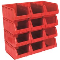 Sealey Plastic Storage Bin 209 x 356 x 164mm RED Pack of 12 Sealey Plastic Storage Bin 209 x 356 x 164mm RED Pack of 12