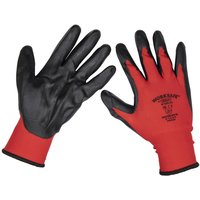 Sealey Worksafe Flexi Grip Nitrile Foam Palm Gloves Red / Black XL Pack of 6 Sealey Worksafe Flexi Grip Nitrile Foam Palm Gloves Red / Black XL Pack of 6
