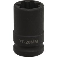 Sealey 1/2" Drive 7 Point Square Ribe Brake Caliper Socket 1/2" 20mm Sealey 1/2" Drive 7 Point Square Ribe Brake Caliper Socket 1/2" 20mm