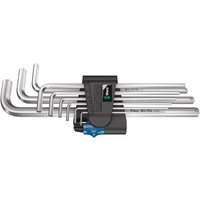 Wera 9 Piece Holding Function Chrome Plated Hex Key Set