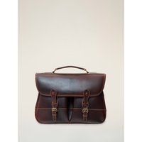 Clipper in Leather - Large Leather Satchel Briefcase | Tusting