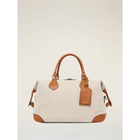 Como Explorer Cream and Tan Weekend Bag Small | Tusting