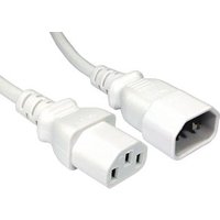 0.5m White C13 to C14 Power Extension Lead
