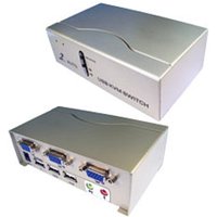 2 Port KVM Switch with Audio - SVGA & USB