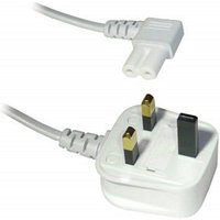 2m White Angled Figure 8 Power Lead C7 90 Degree Cable