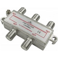 4 Port F-Connector Coaxial Satellite Splitter