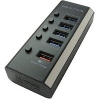 4 Port USB3.0 Hub + Quick Charge Port - PSU