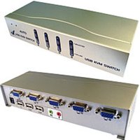 4 Port KVM Switch with Audio - SVGA & USB