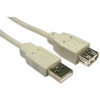 3m USB2.0 Type A (M) to Type A (F) Extension Cable - Beige